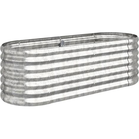 Bac à fleurs - Jardinière pour extérieur/intérieur jardin terrasse balcon - Acier enduit de poudre 114x40x36 cm Argenté Chic-580177