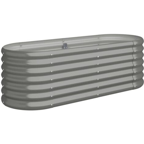 Bac à fleurs - Jardinière pour extérieur/intérieur jardin terrasse balcon - Acier enduit de poudre 114x40x36 cm Gris Chic-488653