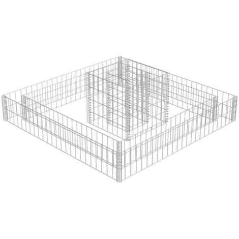 Bac à fleurs - Jardinière pour extérieur/intérieur jardin terrasse balcon - en gabion Acier galvanisé 120x120x20 cm Chic-355986