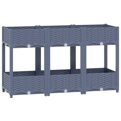 Bac à fleurs - Jardinière pour extérieur/intérieur jardin terrasse balcon - Lit surélevé 120x40x71 cm Polypropylène Chic-430928