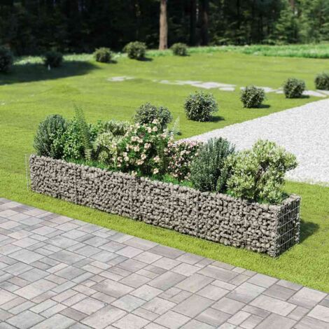 Bac à fleurs - Jardinière pour extérieur/intérieur jardin terrasse balcon - Lit surélevé à gabion Acier galvanisé 360x50x50 cm Chic-217872