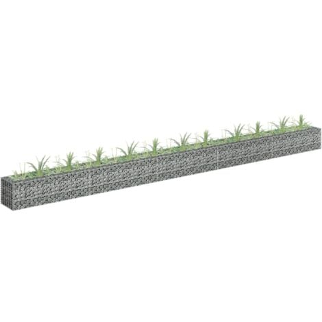 Bac à fleurs - Jardinière pour extérieur/intérieur jardin terrasse balcon - Lit surélevé à gabion Acier galvanisé 450x30x30 cm Chic-152004