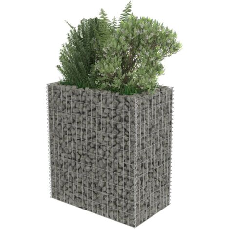 Bac à fleurs - Jardinière pour extérieur/intérieur jardin terrasse balcon - Lit surélevé à gabion Acier galvanisé 90x50x100 cm Chic-581654