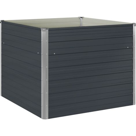 Bac à fleurs - Jardinière pour extérieur/intérieur jardin terrasse balcon - Lit surélevé Anthracite 100x100x77 cm Acier galvanisé Chic-578062