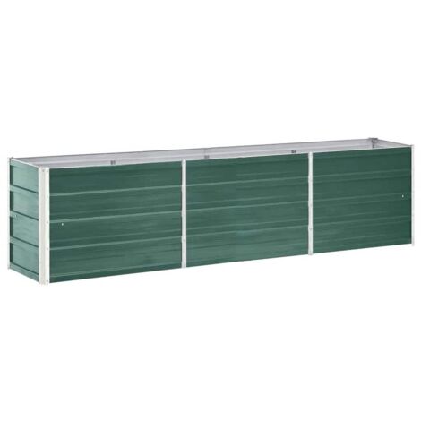 Bac à fleurs - Jardinière pour extérieur/intérieur jardin terrasse balcon - Lit surélevé de jardin Acier galvanisé 240x40x45 cm Vert Chic-532957