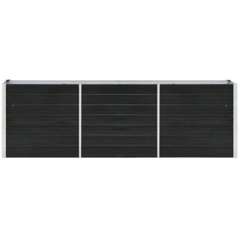 Bac à fleurs - Jardinière pour extérieur/intérieur jardin terrasse balcon - Lit surélevé de jardin Acier galvanisé 240x40x77 cm Anthracite Chic-831686