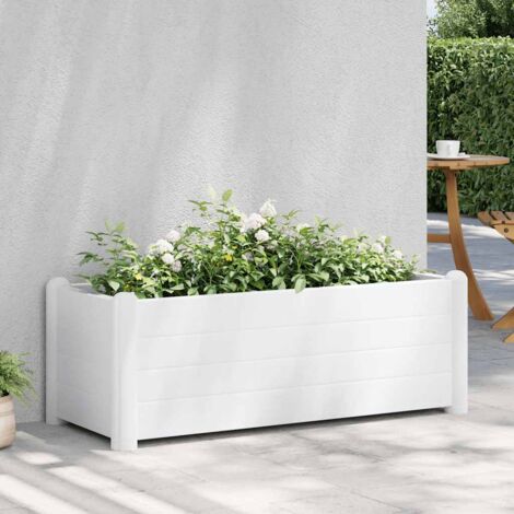 Bac à fleurs - Jardinière pour extérieur/intérieur jardin terrasse balcon - Lit surélevé de jardin PP Blanc 100x43x35 cm Chic-937378