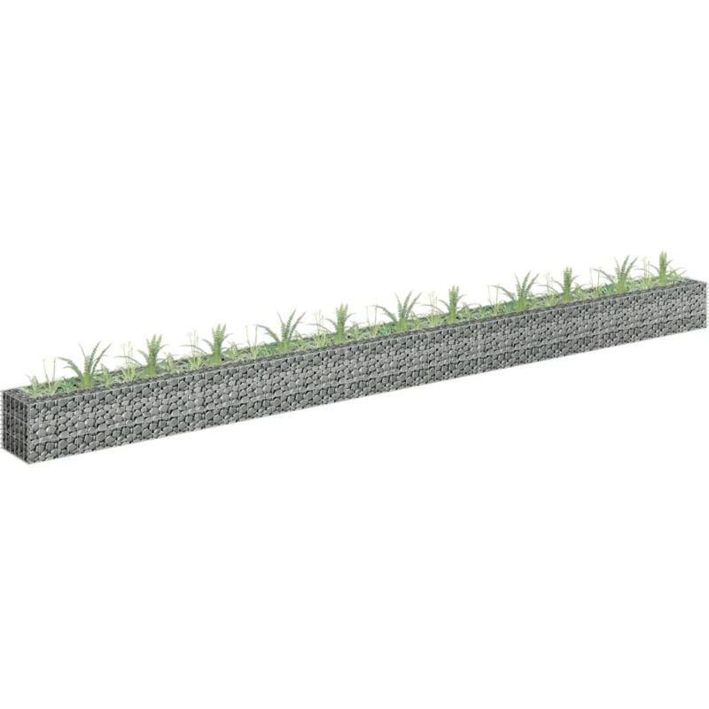 Bac à fleurs - Jardinière pour extérieur/intérieur jardin terrasse balcon - Lit surélevé à gabion Acier galvanisé 450x30x30 cm Chic-152004