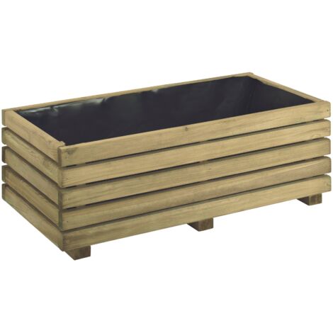 Cerland – Bac à fleurs rectangulaire 60L – Dimensions 80 x 40 x 28 cm – Assemblage clous et vis – Pour plantes jusqu'à 70 cm