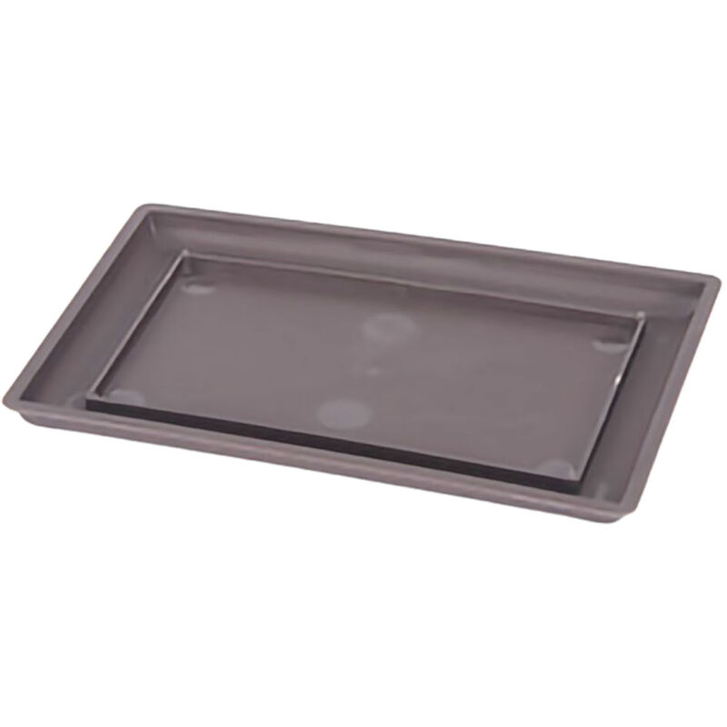 Bac à Fleurs Rectangulaire avec Soucoupe Grand Format - Design Épuré et Élégant avec Système de Drainage - Pot pour Succulentes Renforcé en Plastique