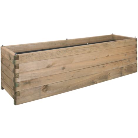 Cerland – Bac à fleurs en bois traité autoclave classe 3 – Dimensions 180 x 50 x 50 cm – Capacité 252L – Drainage optimisé pour grandes plantes - OLEA 252 L