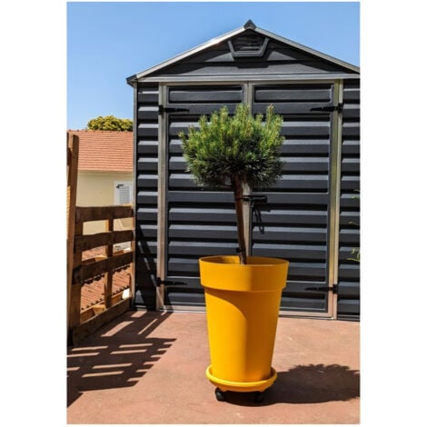 Bac a fleurs RIVIERA SOLEILLA - Plastique - Hauteur 53 cm - Jaune