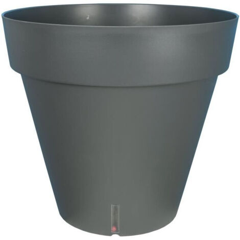 Bac a fleurs rond RIVIERA LOFT - Plastique - Diametre 30 cm - Gris