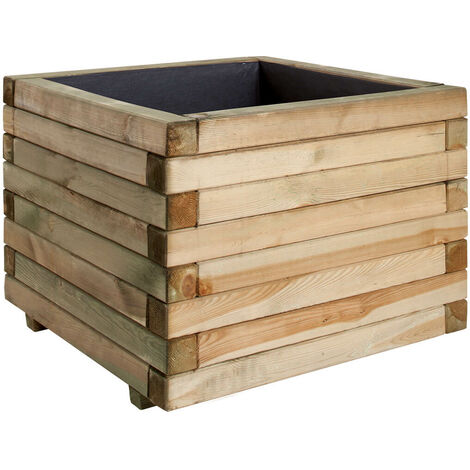 Jardipolys - Bac à fleurs en bois carré 532L - STOCKHOLM 100 carré
