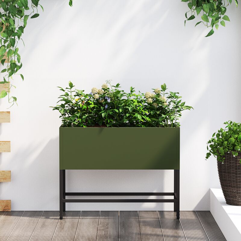 Vidaxl - Jardinière surélevée 60x26x45 cm Vert olive Acier
