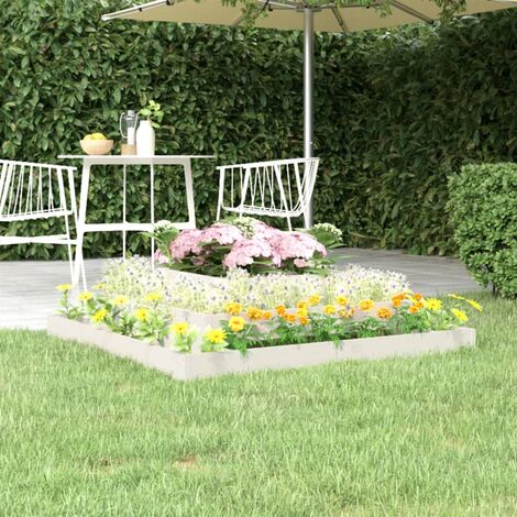Bac à fleurs,Jardinière Blanc 110x110x27 cm Bois massif de pin -27859