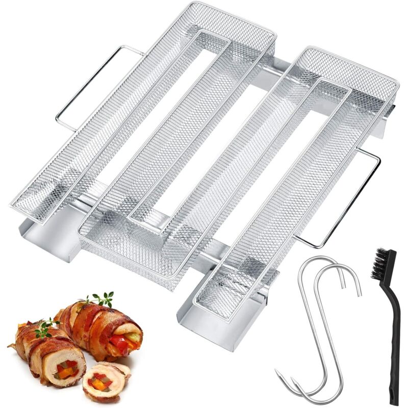 Bac à fumée pour barbecue extérieur, panier en maille fumée en acier inoxydable, type M