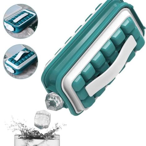 Bac à glace pliant maison boîte de rangement de curling moule à glaçons,36 grilles, 2 en 1