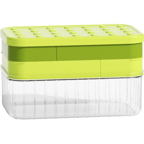Bac à glaçons 2 en 1 en silicone avec moule à bâtonnets et boîte de rangement vert