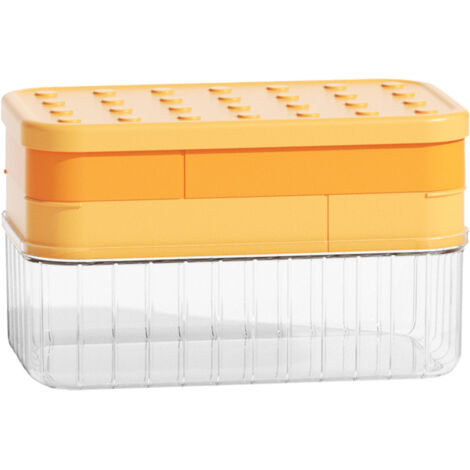 Bac à glaçons 2 en 1 multifonctionnel en silicone avec moule à bâtonnets et boîte de rangement orange
