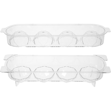 Bac à glaçons avec couvercle, en plastique alimentaire, 4 compartiments de 5 cm de diamètre.