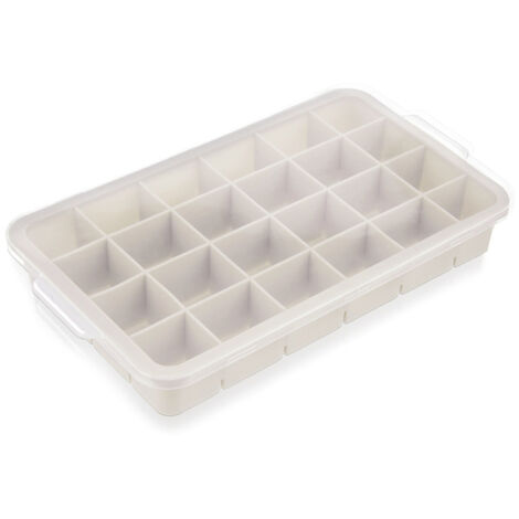 Bac à glaçons avec couvercle en silicone, récipient à glaçons beige