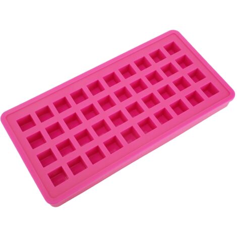 Bac à glaçons en silicone 40 cases, forme carrée, moule à glaçons DIY, accessoire de cuisine rouge rose
