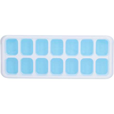 Bac à glaçons en silicone alimentaire avec couvercle amovible pour cocktails bleu