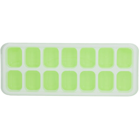 Bac à glaçons en silicone alimentaire avec couvercle amovible pour cocktails - Vert