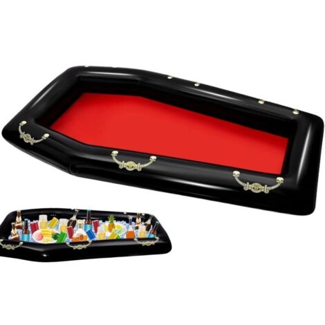 Bac à glaçons flottant , support de buffet gonflable , 135 x 80 cm , accessoire de fête léger , idéal pour garder la glace au frais , pour la plage , le barbecue , le pique-nique , la cuisine et les f