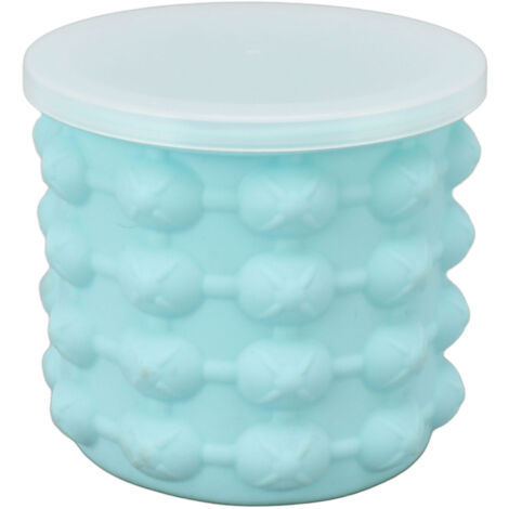 Bac à glaçons isolant en silicone pour cocktails, moule double avec seau à glace, 11.5x11.5x10cm