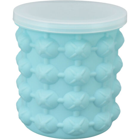 Bac à glaçons isolé en silicone pour cocktails, moule double avec seau à glace, dimensions 13.5x13.5x14 cm