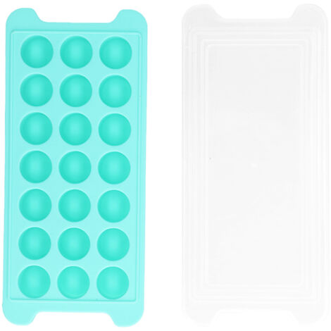 Bac à glaçons souple en silicone avec couvercle amovible - 21 compartiments pour glaçons DIY - Idéal pour cuisine maison