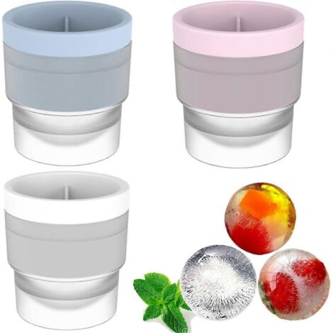 Bac à glaçons sphériques, lot de 3 grands bacs pour glaçons ronds en silicone, compatibles avec les billes de whisky de 6 cm de diamètre - AquaForge