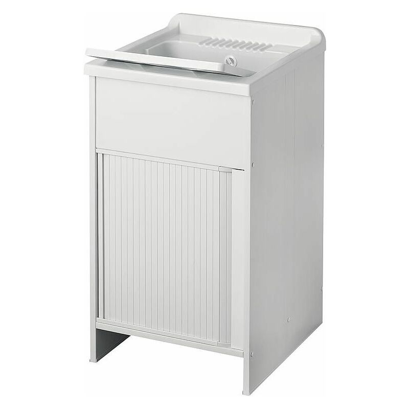 Bac à laver avec meuble et porte jalousie Dimension bac à laver: 500 x 500 x 850 mm