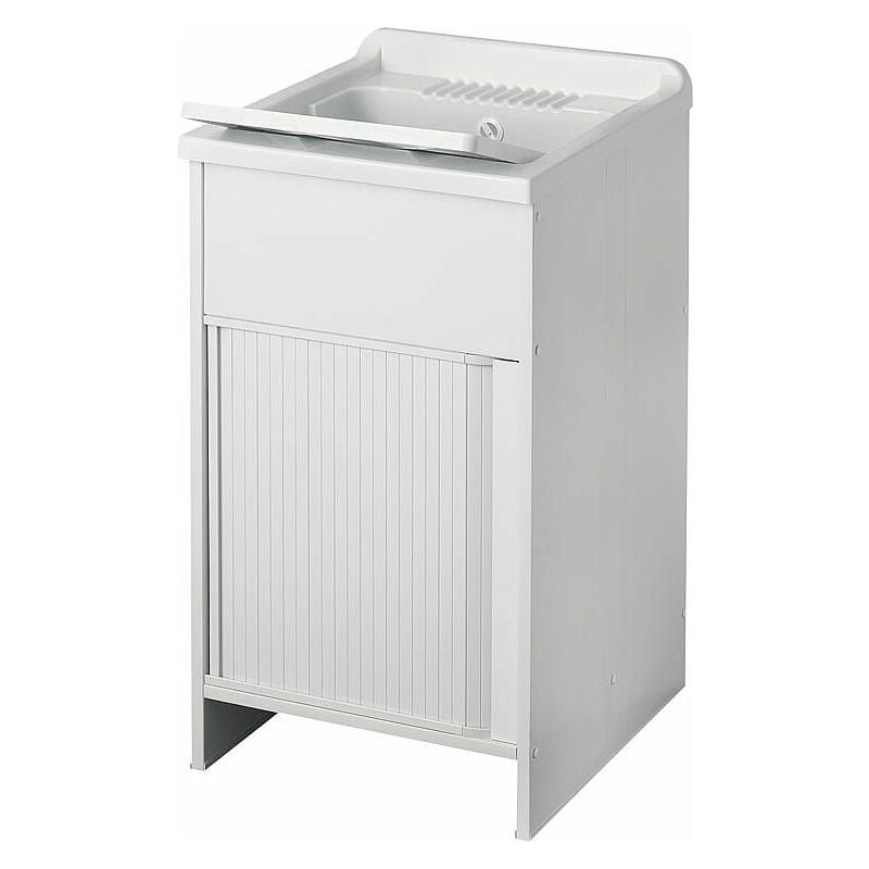 Bac à laver avec meuble et porte jalousie Dimension bac à laver: 450 x 500 x 850 mm