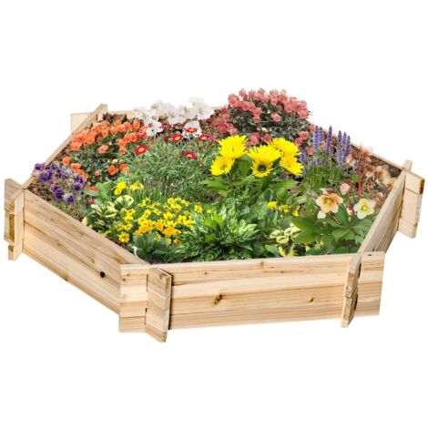 Bac à légumes en bois sans base, emboîtable et facile à assembler, dimensions 100×92×16 cm, idéal pour potager en terrasse