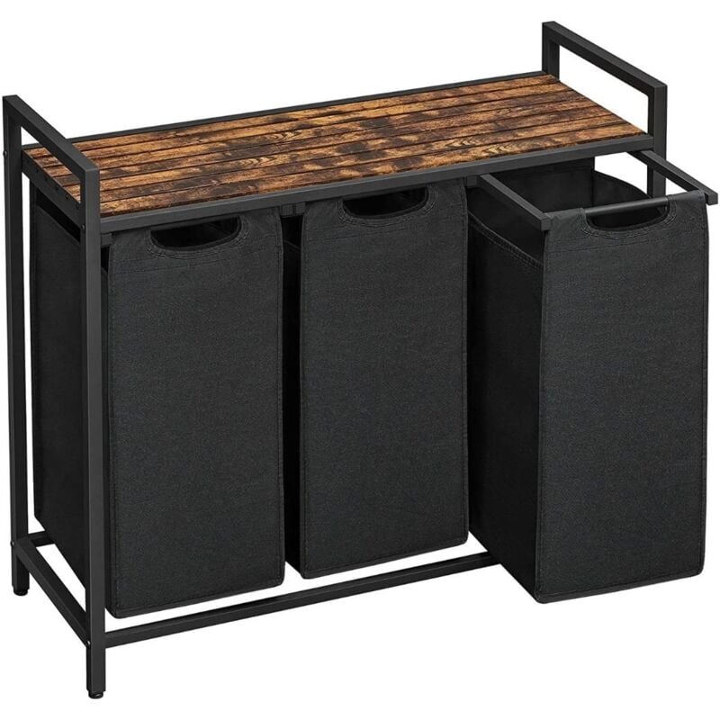 Bac à Linge avec 3 Compartiments de 38L - Calicosy