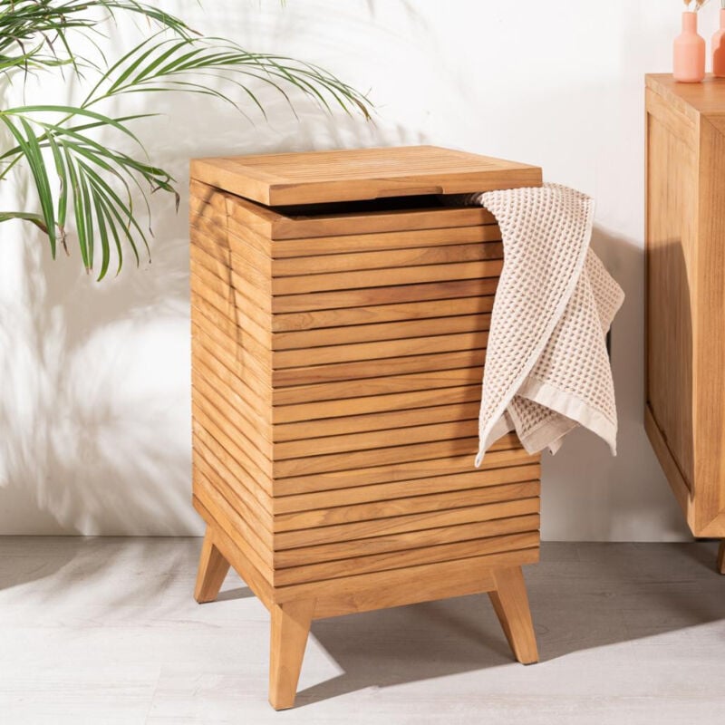 Bac à linge en teck