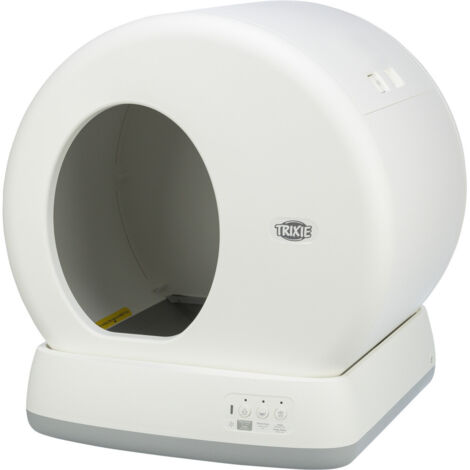 Trixie – Bac à litière auto-nettoyant en plastique 53 × 55,5 × 52 cm – Tambour automatique pour nettoyage – Compatible litière agglomérante