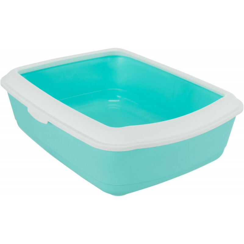 Bac à litière Classic, couleur menthe/blanc pour chats.