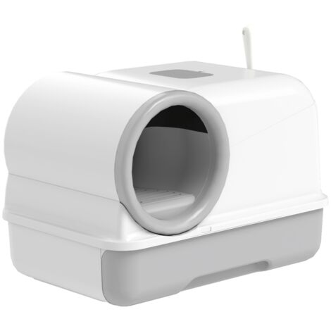 Bac à litière fermé  en PP, maison de toilette pour grand chat, avec couvercle et pelle