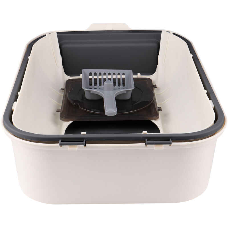 Bac a litiere pour Chat,Maison de Toilette Chat fermée Haloyo Caisse Chat litiere,Plastique (PP),Pelle,36 x 51 x 34 cm,noir