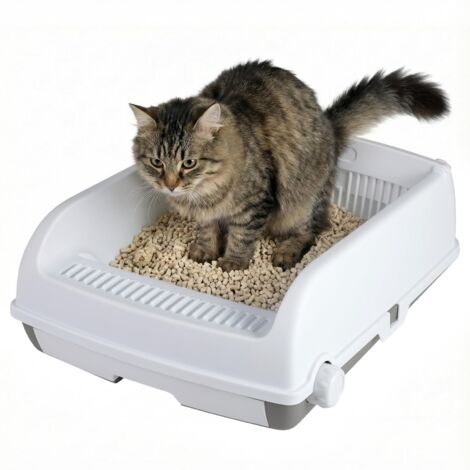 bac a litiere pour chat,maison de toilette chat,litiere pour chat bac,bac litiere chat,bac a litiere,litiere chat semi-fermé,bac à litière chat,bac
