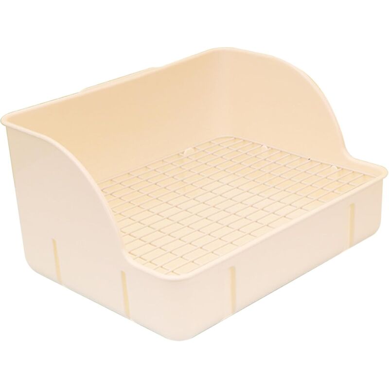 Bac litière cochon d’Inde lapin plastique 11,4x8,7x6,1 pouces, grille amovible nettoyage facile