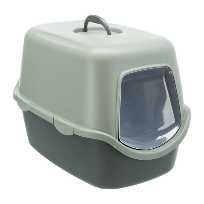 Bac a litiere Trixie Vico - Couvercle - Recyclé - 40 × 40 × 56 cm - Anthracite et gris-vert