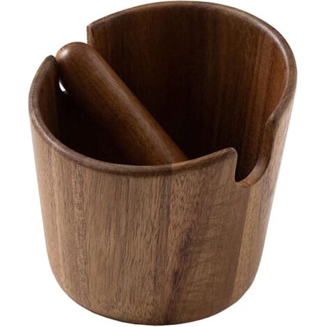 Bac à marc de café en bois avec barre de frappe amovible, mini-bac à marc pour accessoires de préparation du café