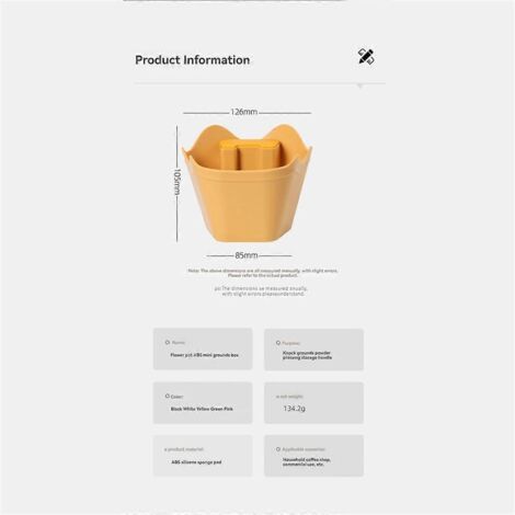 Bac à marc de café polygonal, poubelle jaune pour marc d'espresso