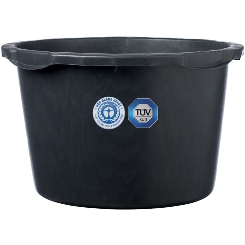 Bac a mortier noir 40 l rond sans anse