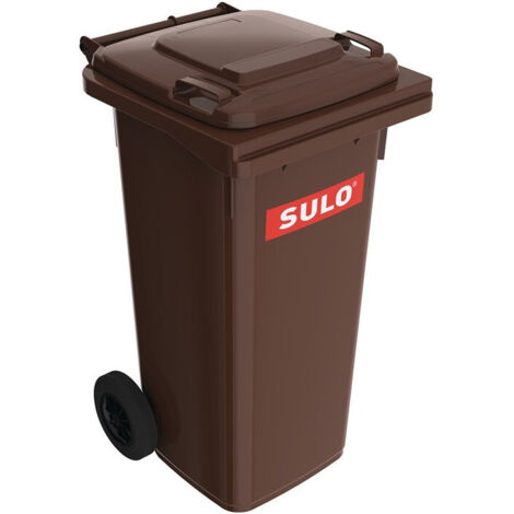 Bac à ordures 120 l HDPE marron mobile selon EN 840 SULO